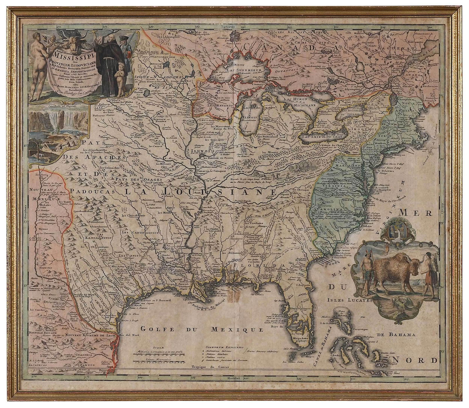 Homann - Map of North America, Louisiana Province (1 of 8)