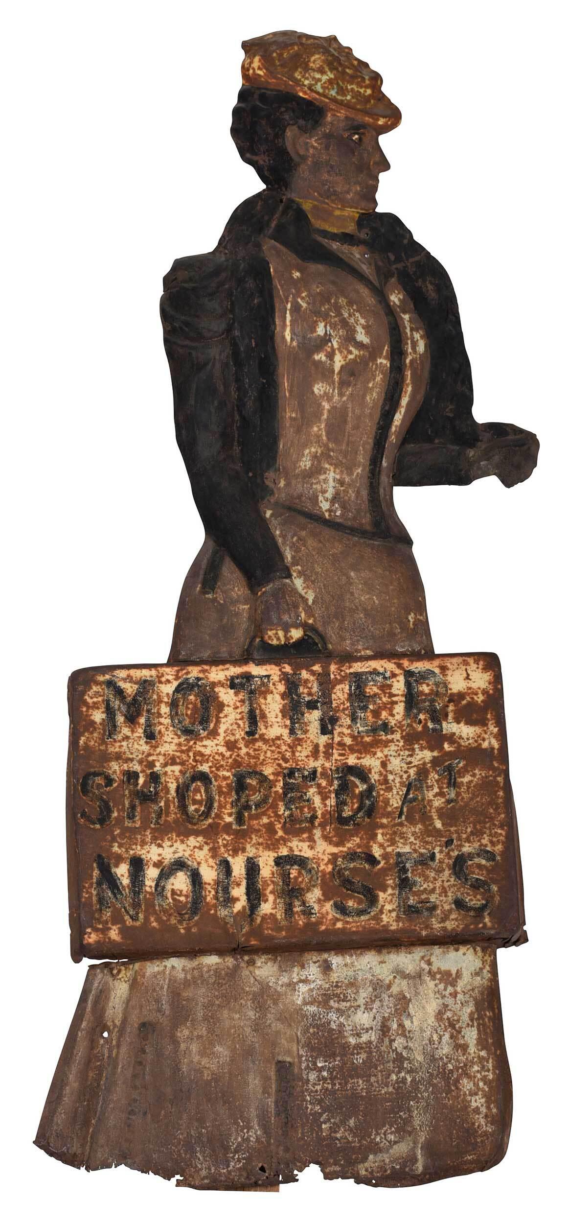 Folk Art Painted Sheet Metal Trade Sign (1 of 4)