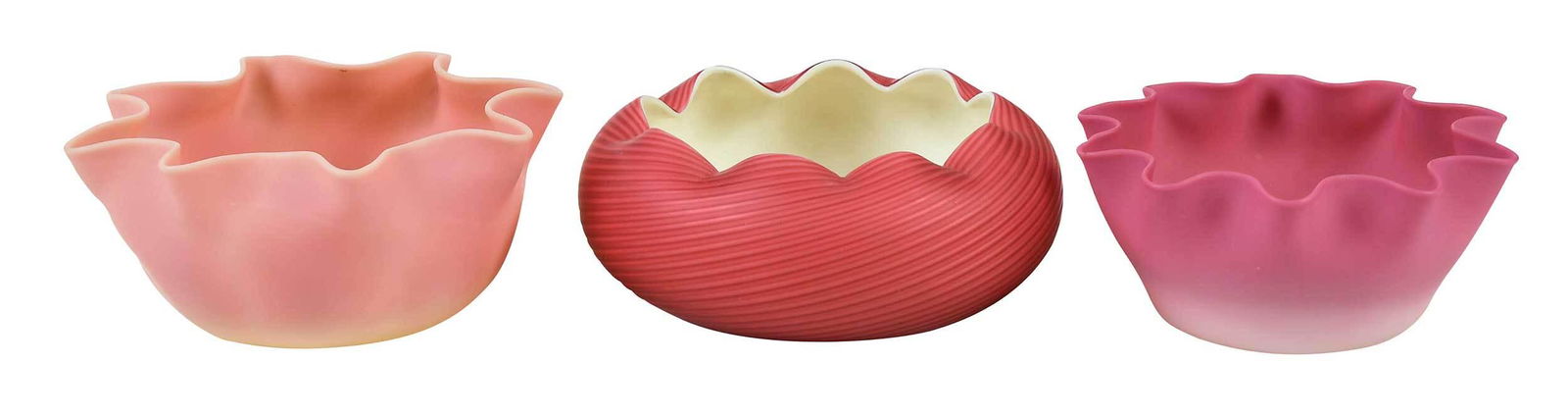 Three Victorian Satin Glass Bowls (1 of 6)