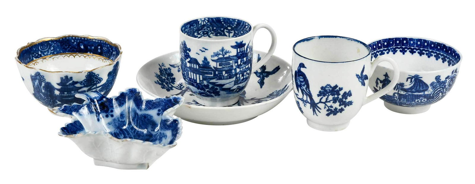 Five Early Soft Paste Blue And White Objects (1 of 10)