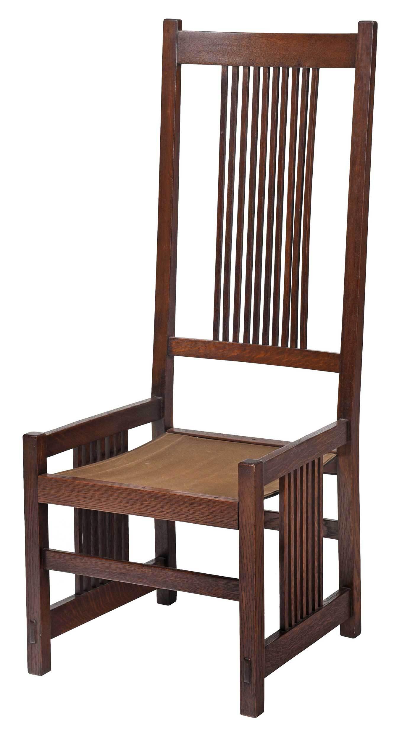 Prairie School Arts and Crafts Oak Side Chair (1 of 9)