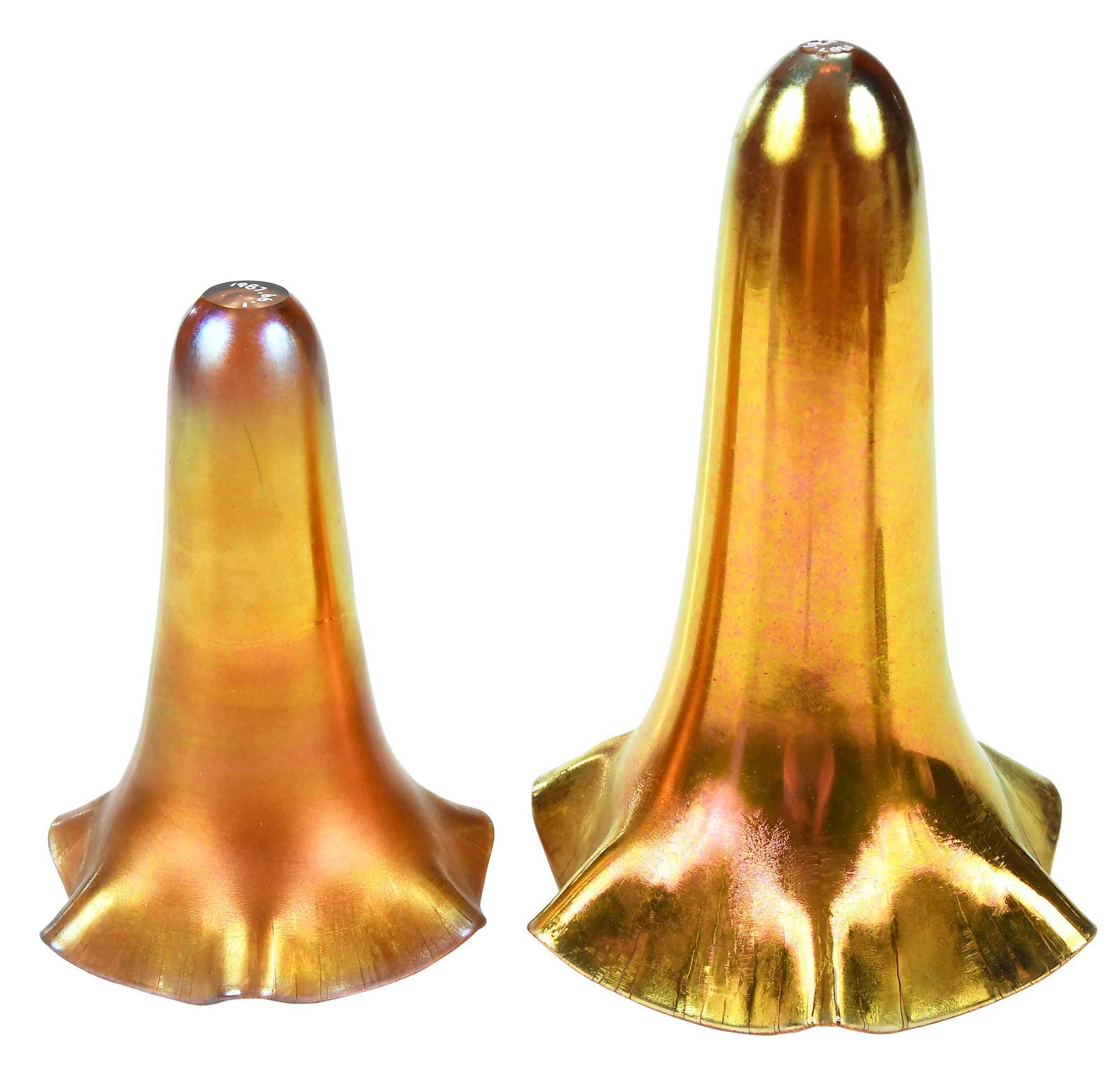 Two Gold Iridescent Glass Shades (1 of 5)