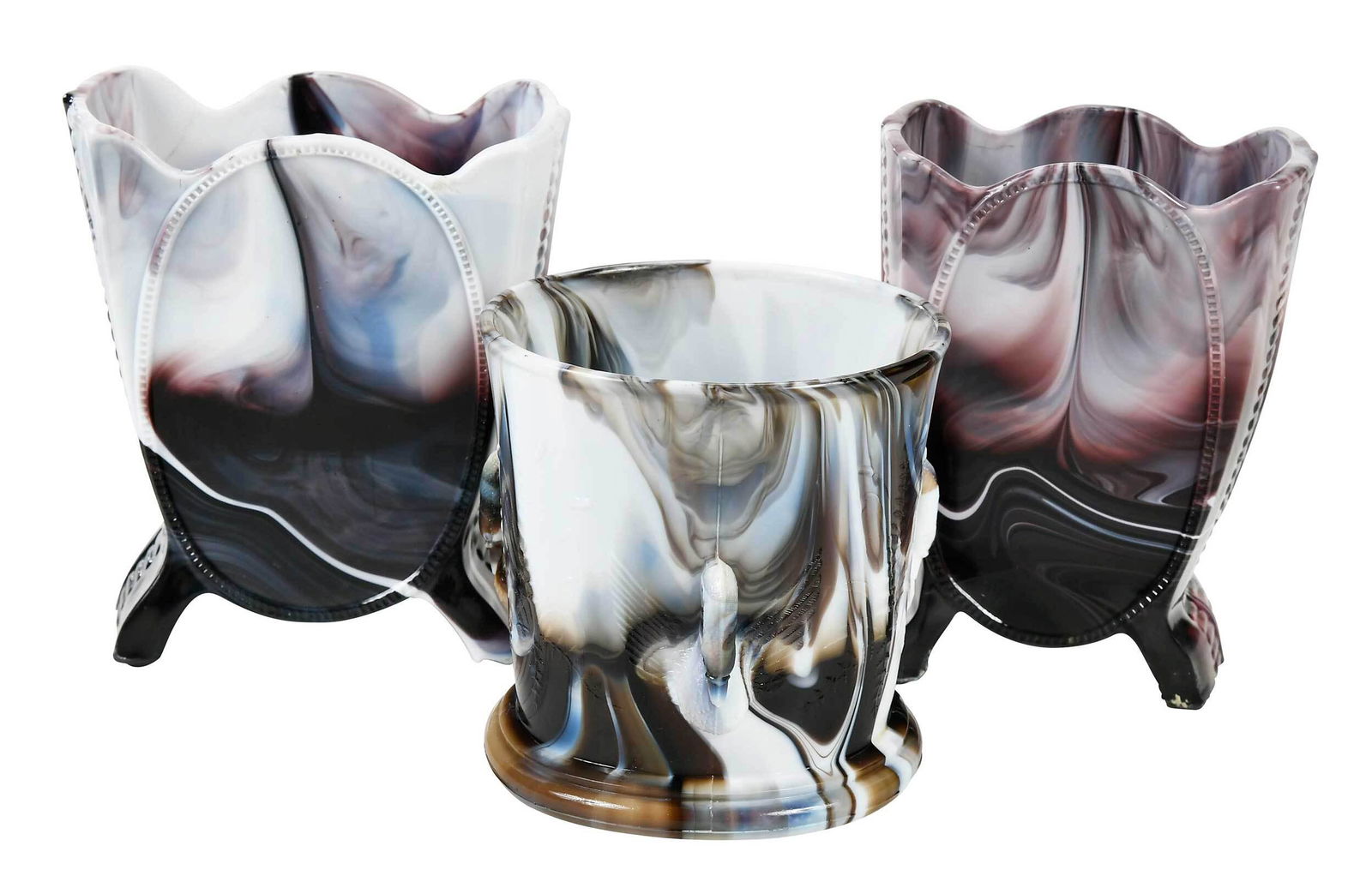 Three American Slag Glass Table Articles (1 of 8)