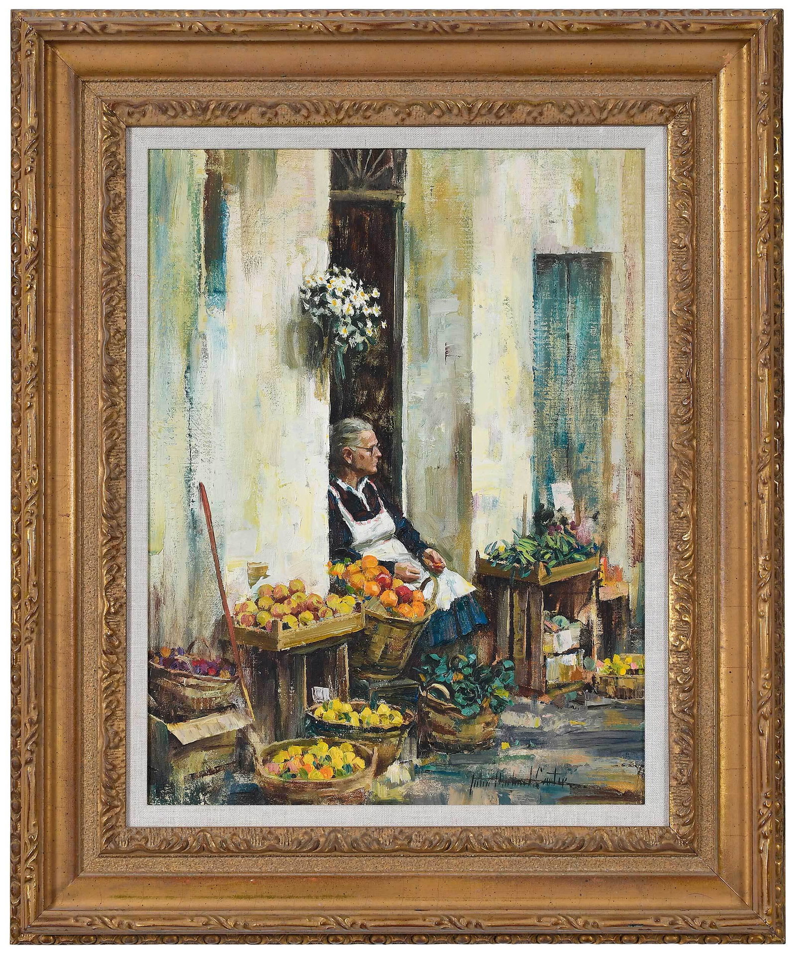 John Michael Carter: (American, born 1950) Amalfi Doorway, signed lower right "John Michael Carter", oil on canvas, 18 x 14 in.; wood frame, 25 x 21 in. Provenance: Private North Carolina Collection
