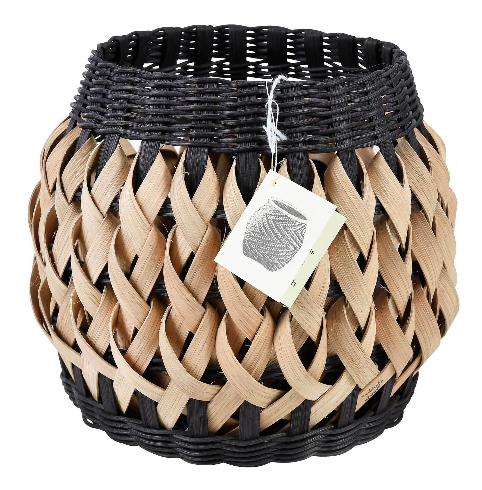 Billie Ruth Sudduth Basket: Bakersville, North Carolina, circa 2008, titled "Penland Pottery Basket", composed of natural materials, reed splints with iron oxide, the whole hand dyed and hand woven, signed near bottom "Sudduth 2