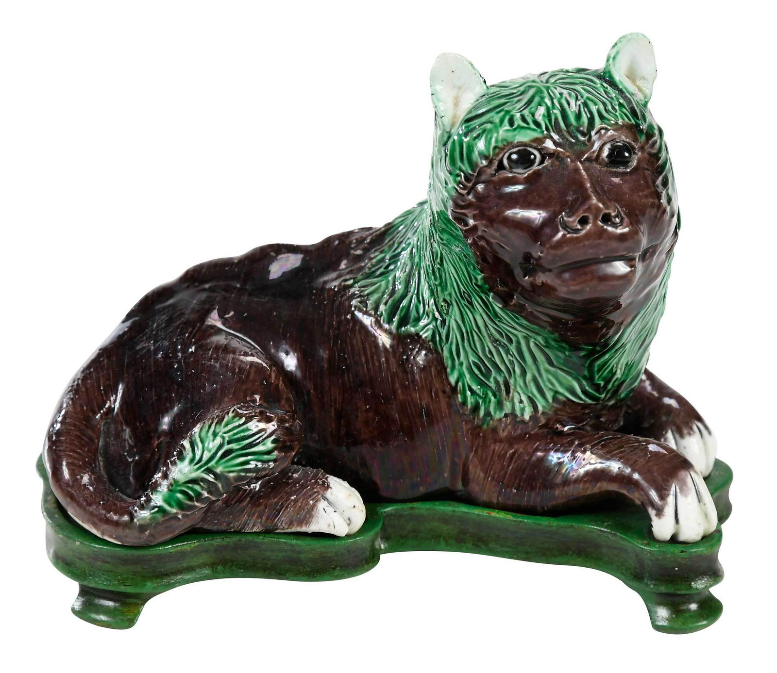 Chinese Porcelain Green and Brown Glazed Lion (1 of 10)