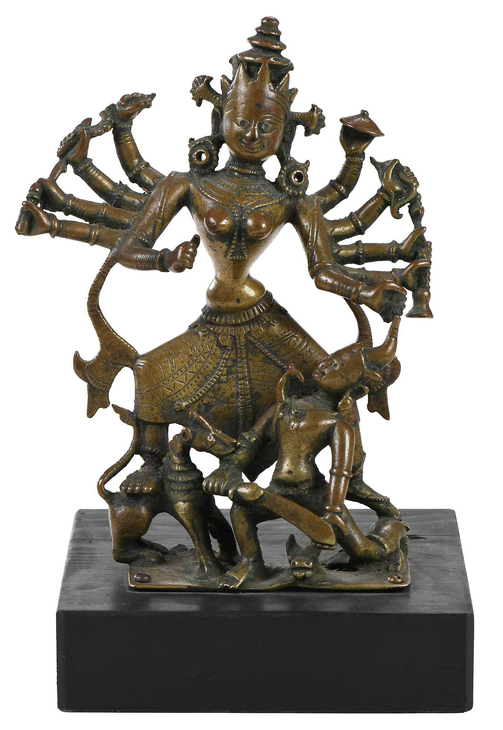 Bronze Indian Figure of Durga and Mahisasura (1 of 11)