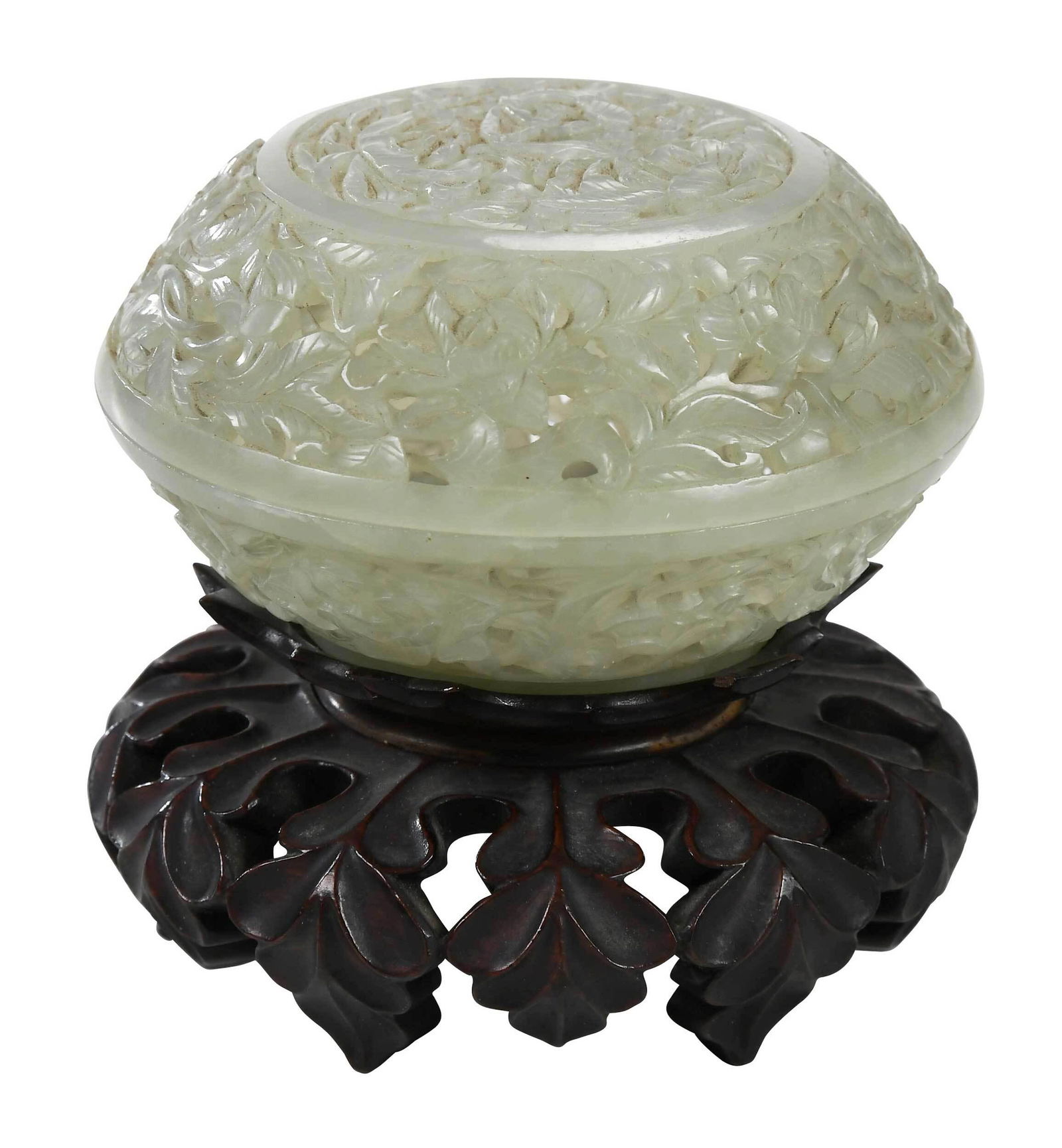 Chinese Jade or Hardstone Round Box (1 of 9)