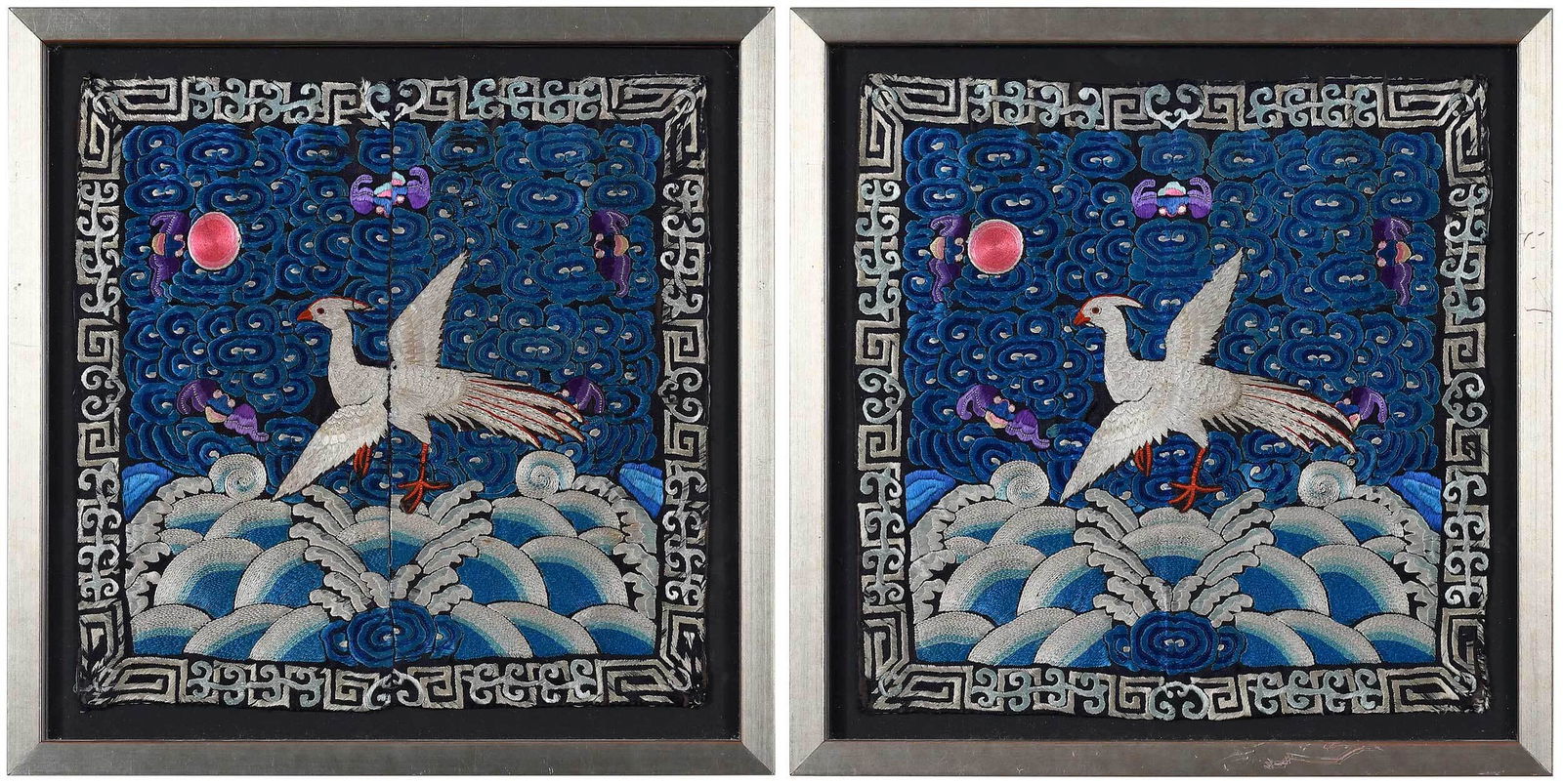 A Set of Chinese Embroidered Civil Rank Badges (1 of 10)