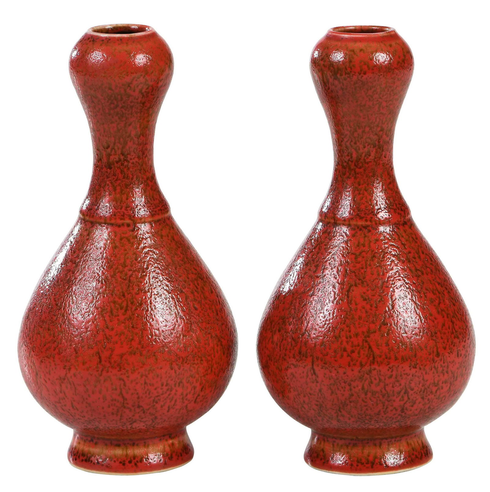 Pair Of Chinese Orange Glazed Vases (1 of 9)