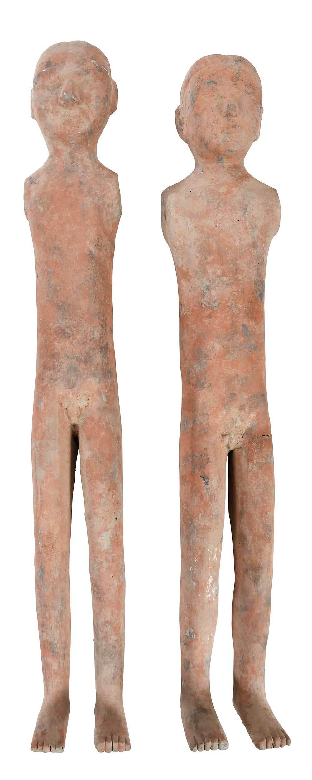 Pair of Chinese Pottery Tomb Figures (1 of 7)