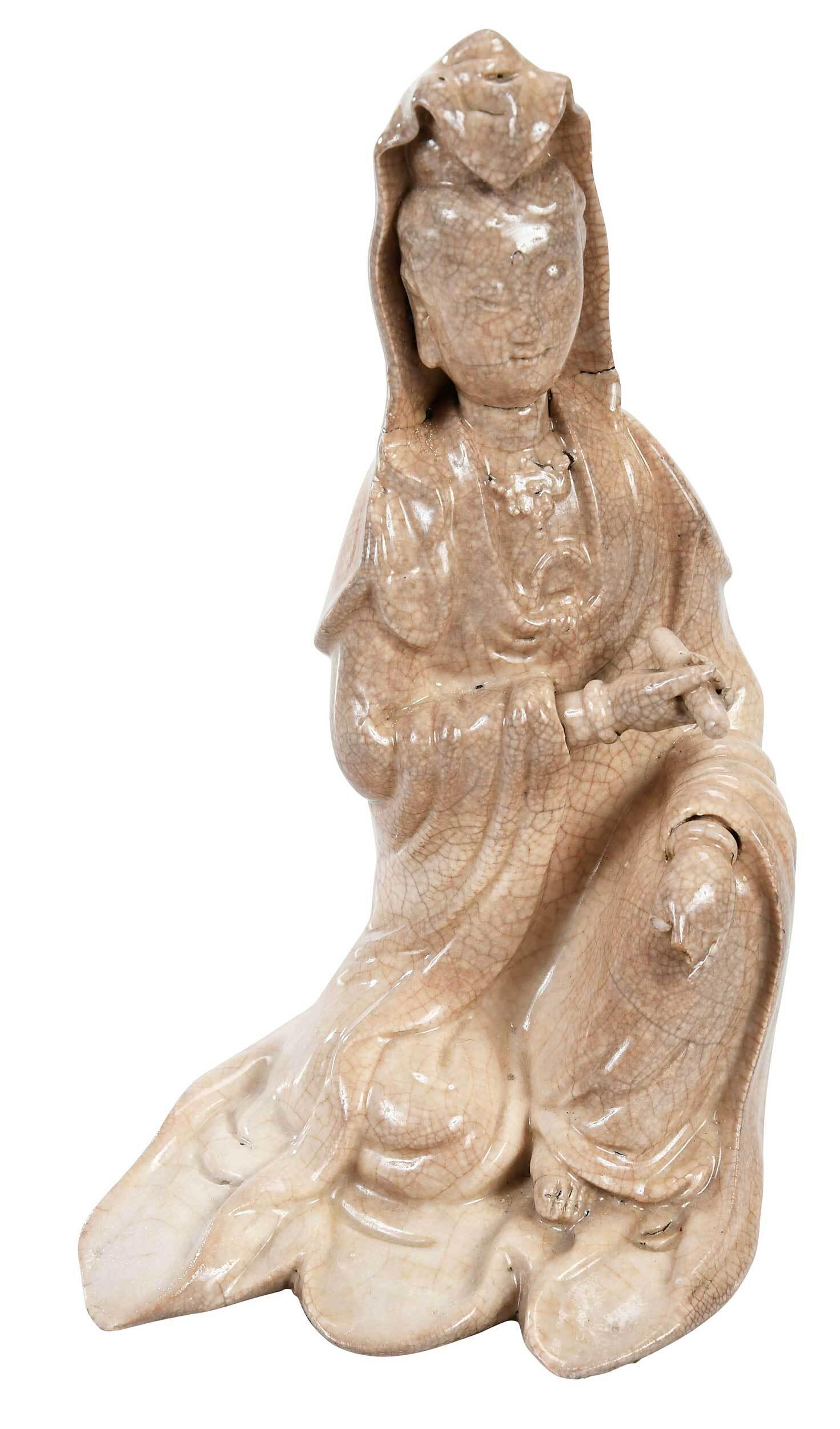 Chinese White Glazed Ceramic Guanyin (1 of 9)