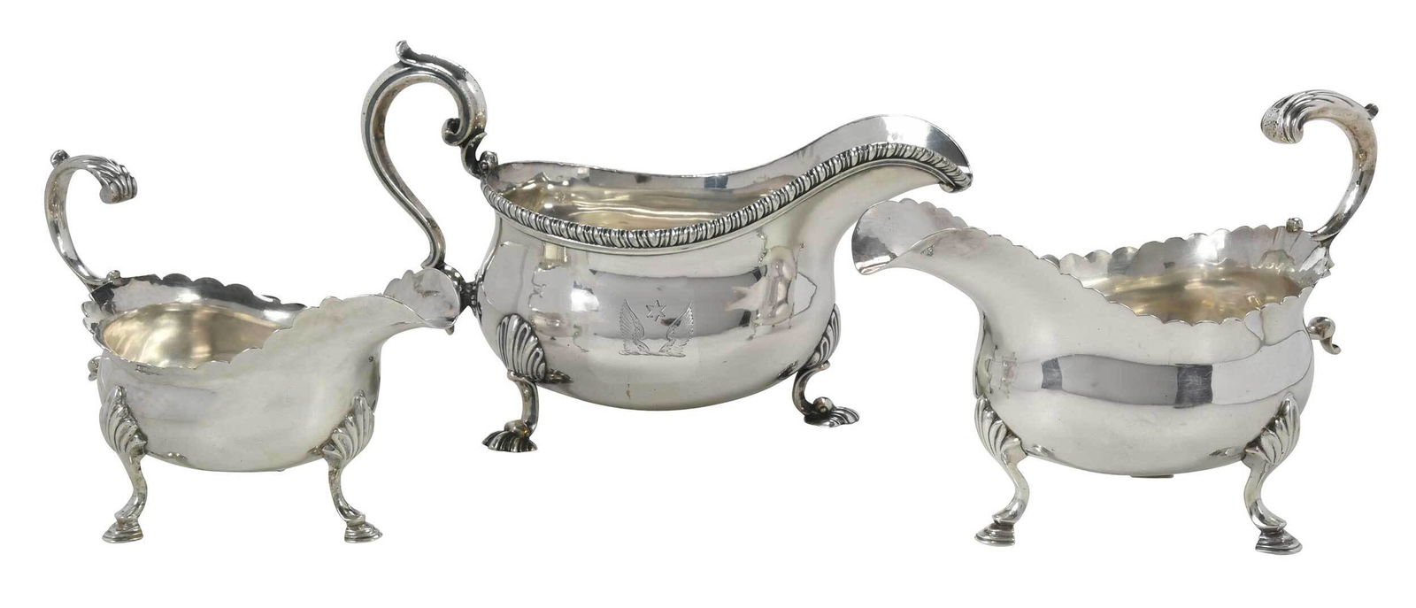 Two Georgian Silver Creamers and One Silver Plate (1 of 12)