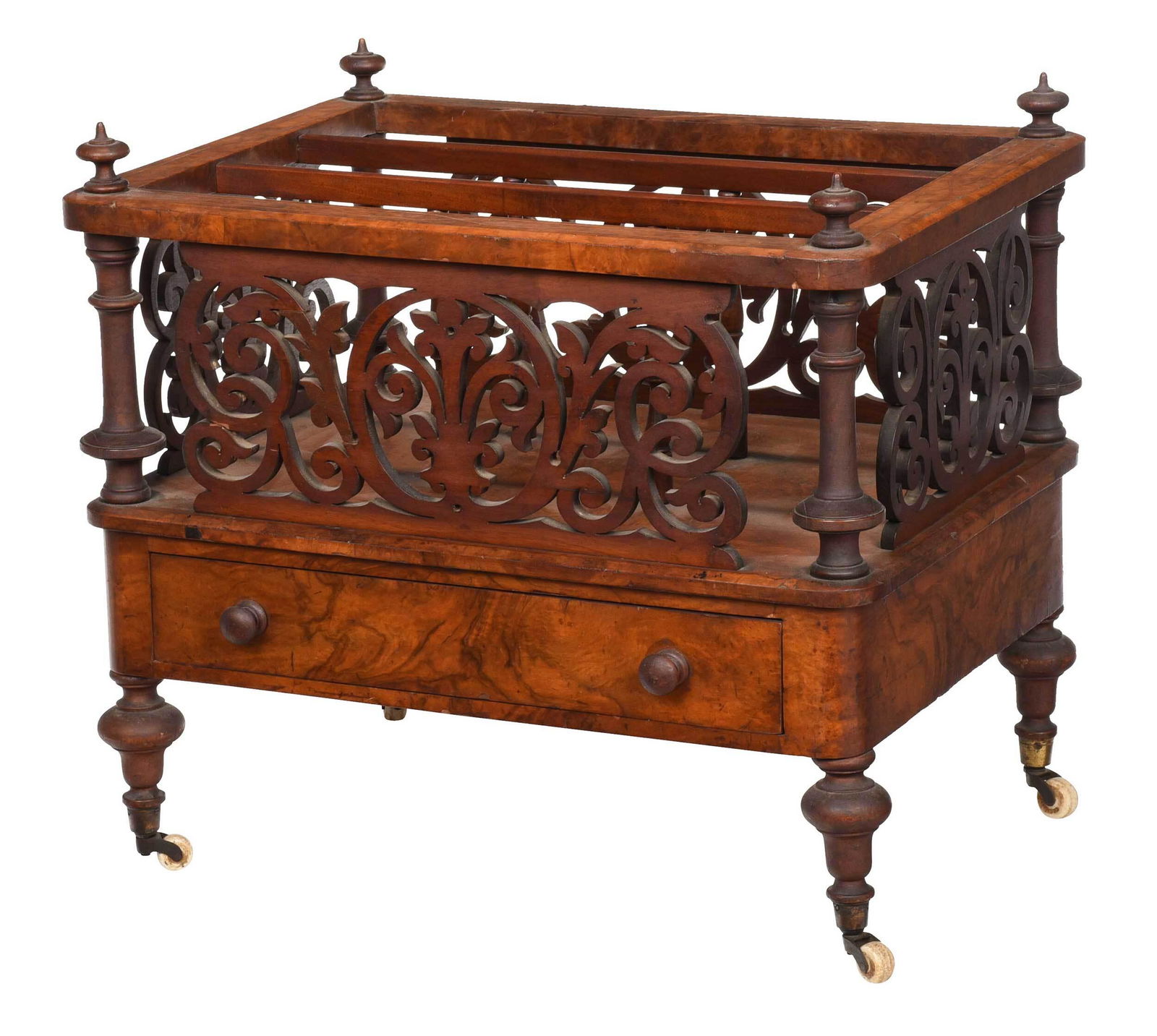 Victorian Burlwood and Mahogany Canterbury (1 of 5)