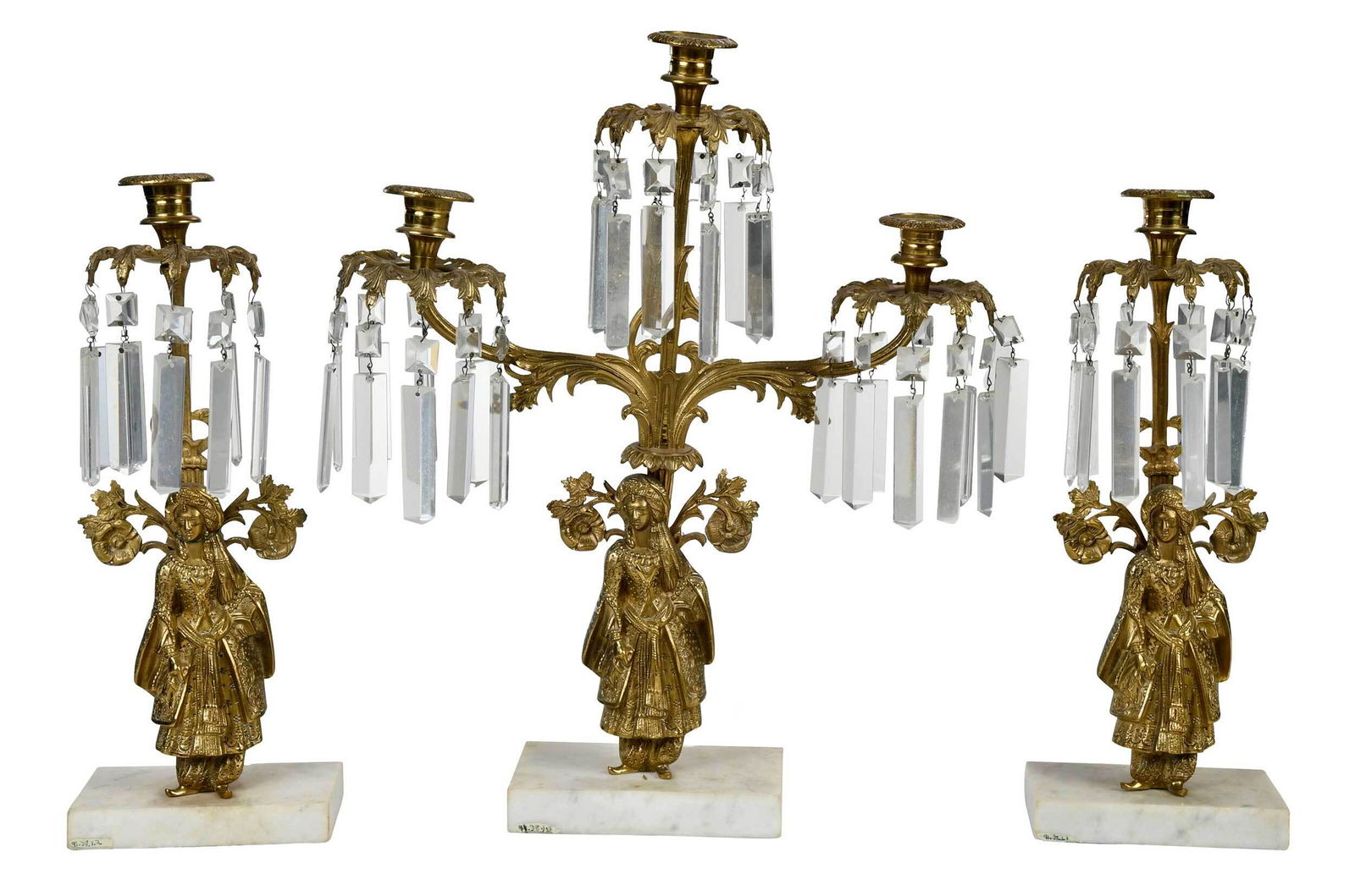 Victorian Brass Girandole Garniture (1 of 7)