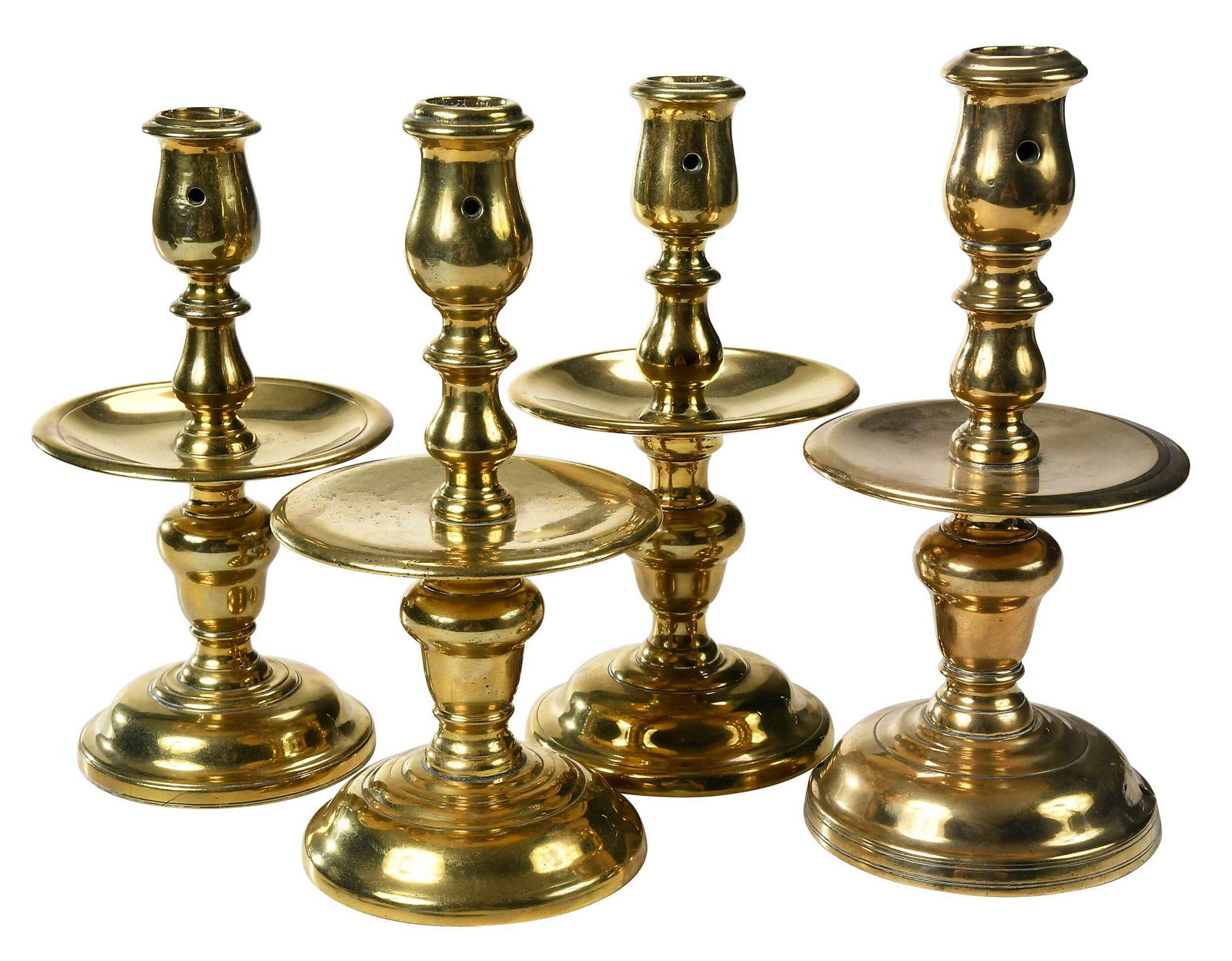 Group of Four Heemskirk Style Brass Candlesticks (1 of 4)