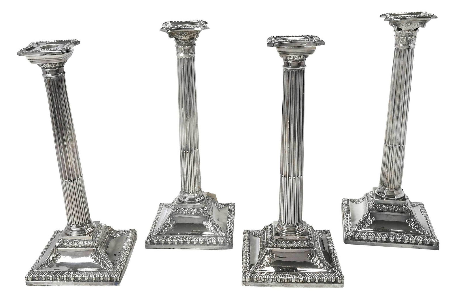 Two Pairs Silver Plate Candlesticks (1 of 7)