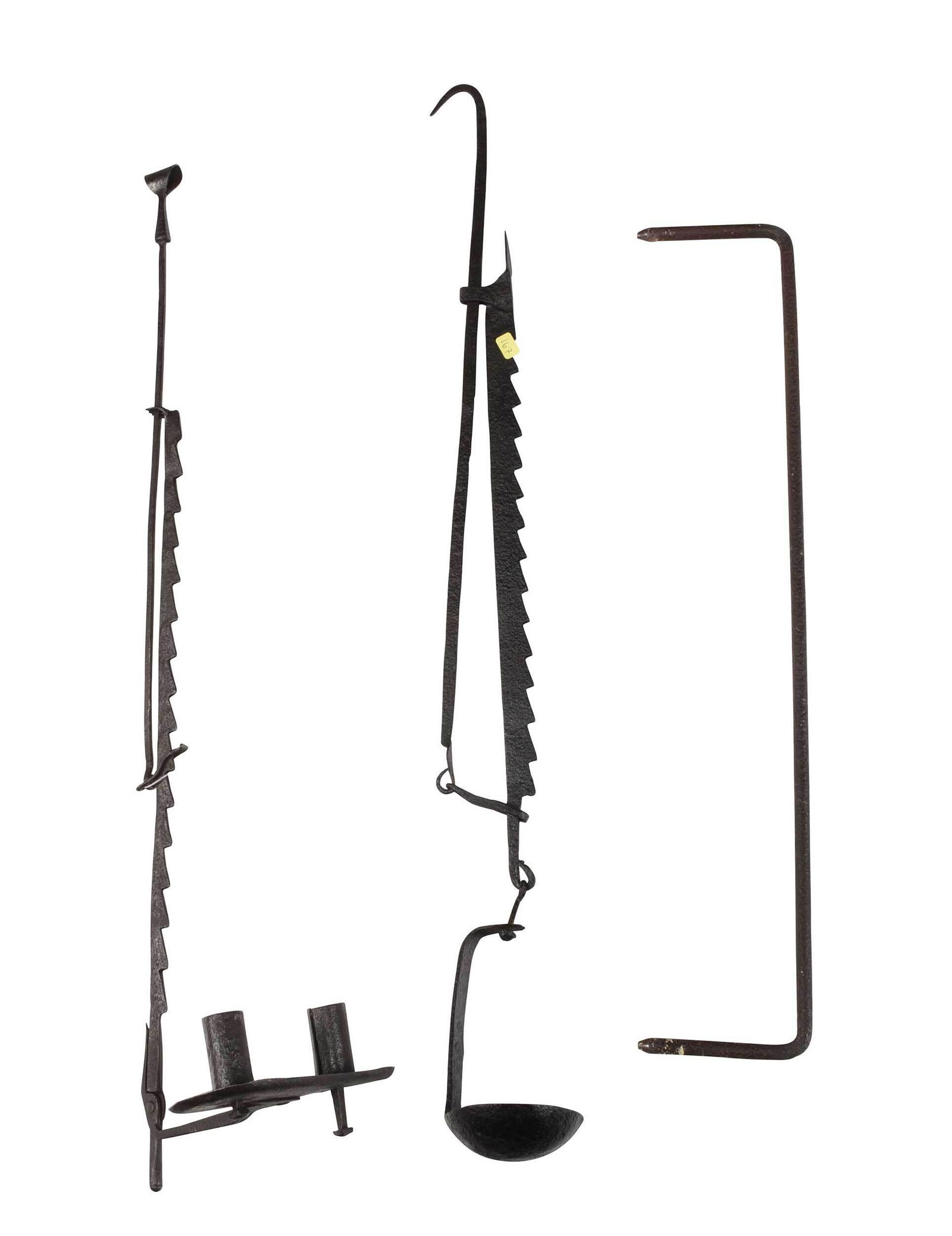 Two Wrought Iron Pendant Lamps with Trammel (1 of 4)