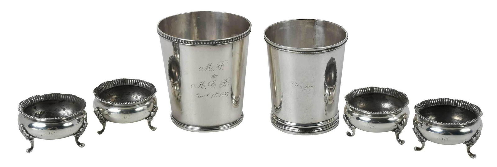 Six American Coin Silver Table Items (1 of 7)