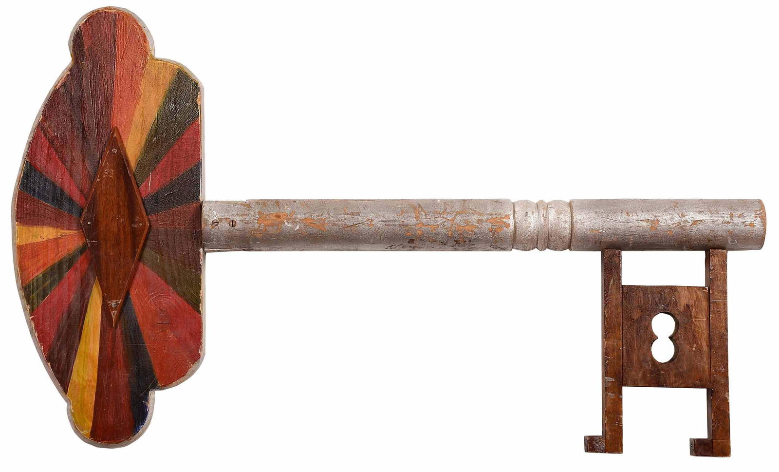 Folk Art Paint Decorated Key Form Sign (1 of 4)