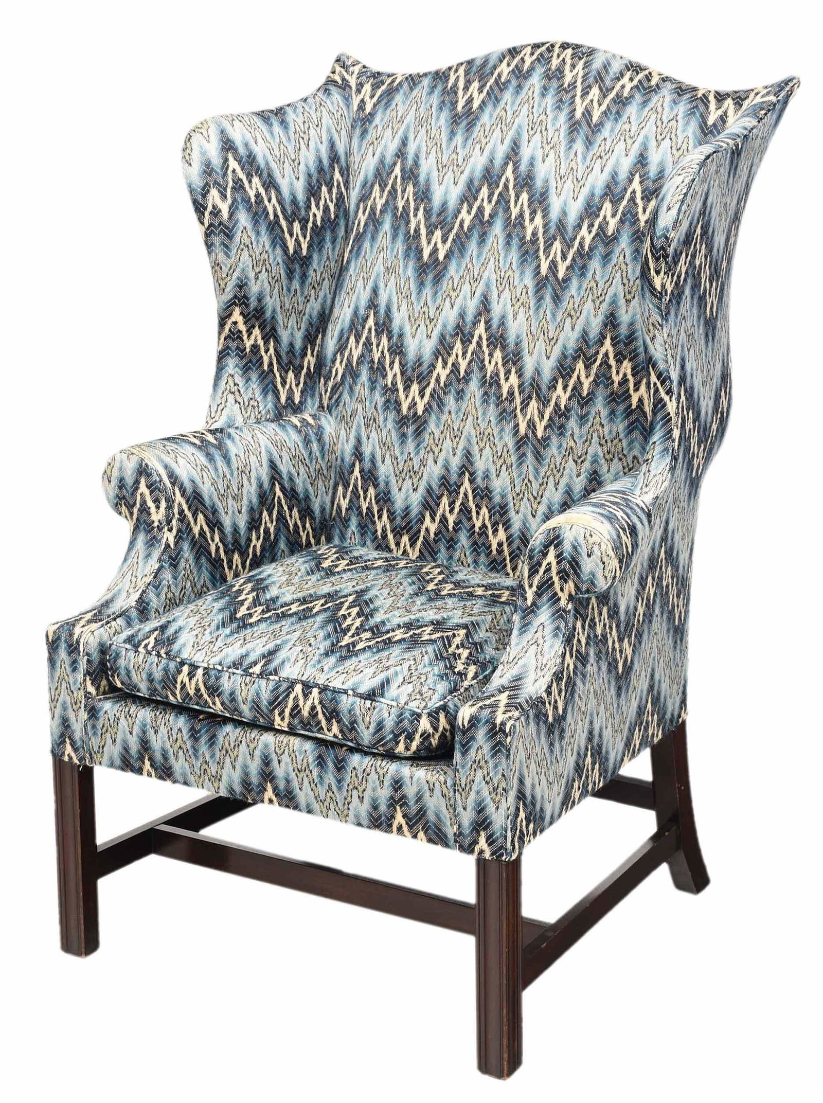 Federal Style Mahogany Flame Stitch Upholstered Chair (1 of 6)