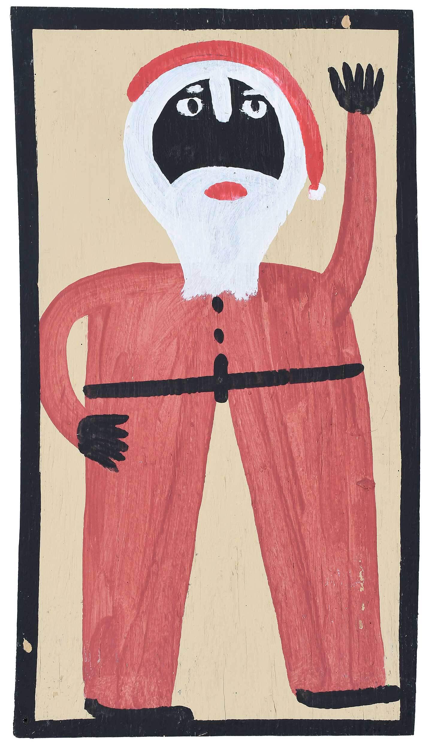 Mose Tolliver: (American/Alabama, 1919-2006) Santa, unsigned, paint on board, 18 x 10 in.; unframed Provenance: Private Collection from Georgia