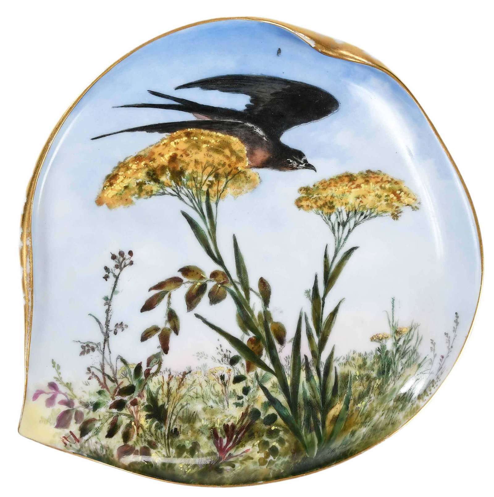 White House Limoges Dessert Plate, Rutherford B. Hayes: French patent date 1880, Haviland & Co., from the later edition of the President Rutherford B. Hayes state dinner service for Presidents Arthur and Cleveland, based on the drawings of Theodore R. Davi