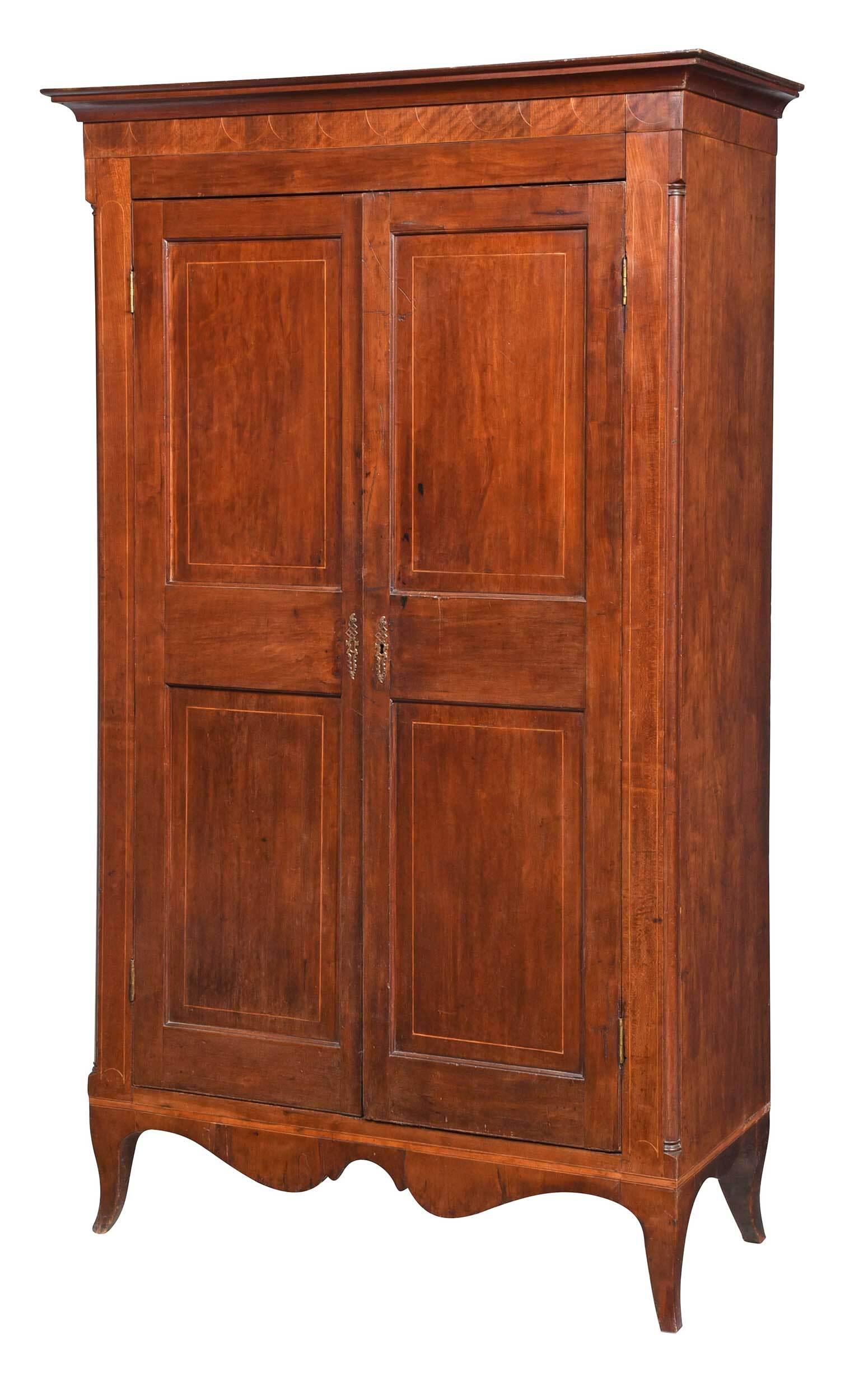 Rare Mississippi Creole Figured Cherry Armoire (1 of 12)