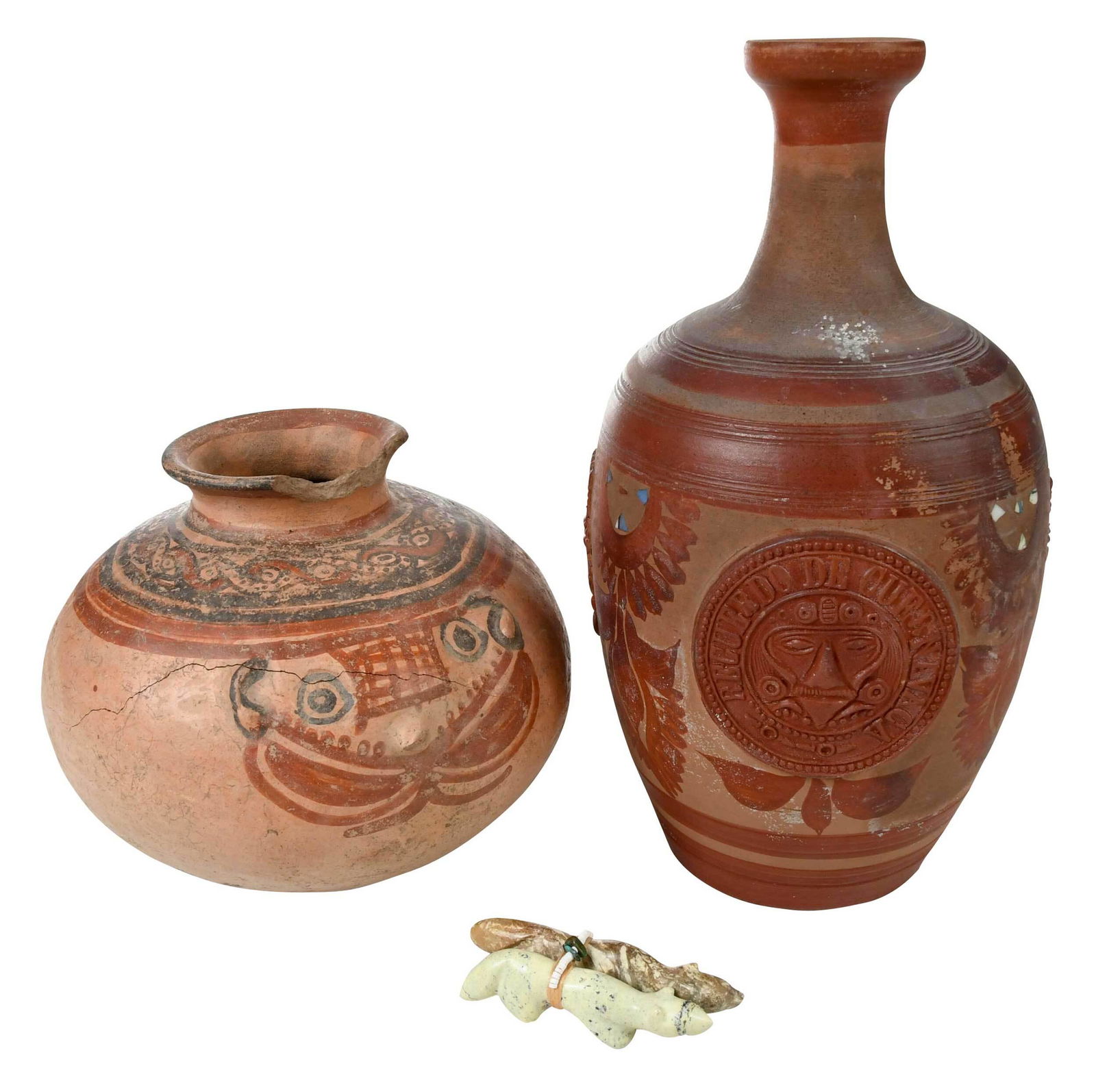 Two Latin American Redware Vessels, Zuni Fetishes (1 of 10)