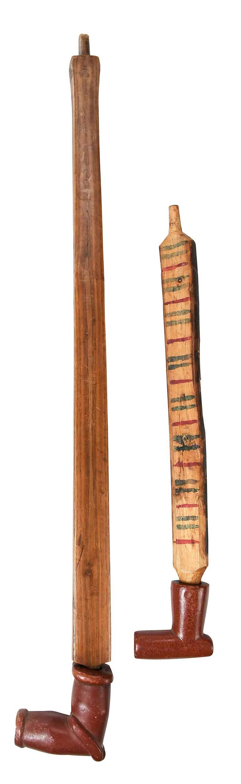 Two Plains Carved Catlinite Pipes with Stems (1 of 10)