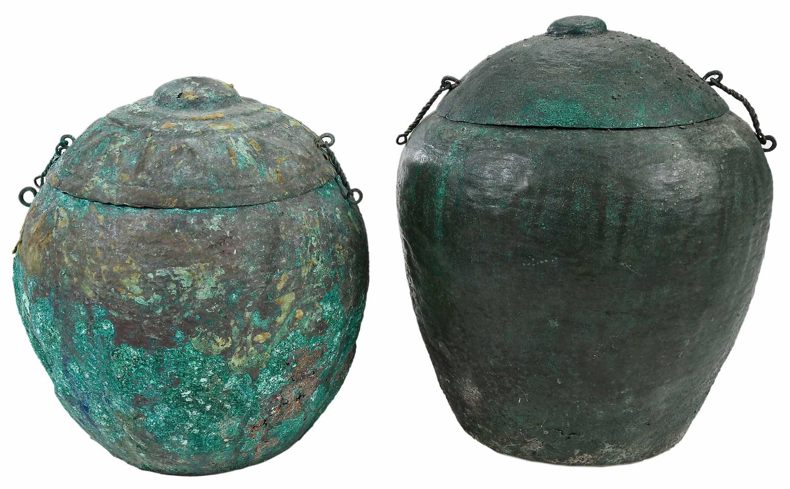 Two Lidded Chinese Bronze Vessels (1 of 12)