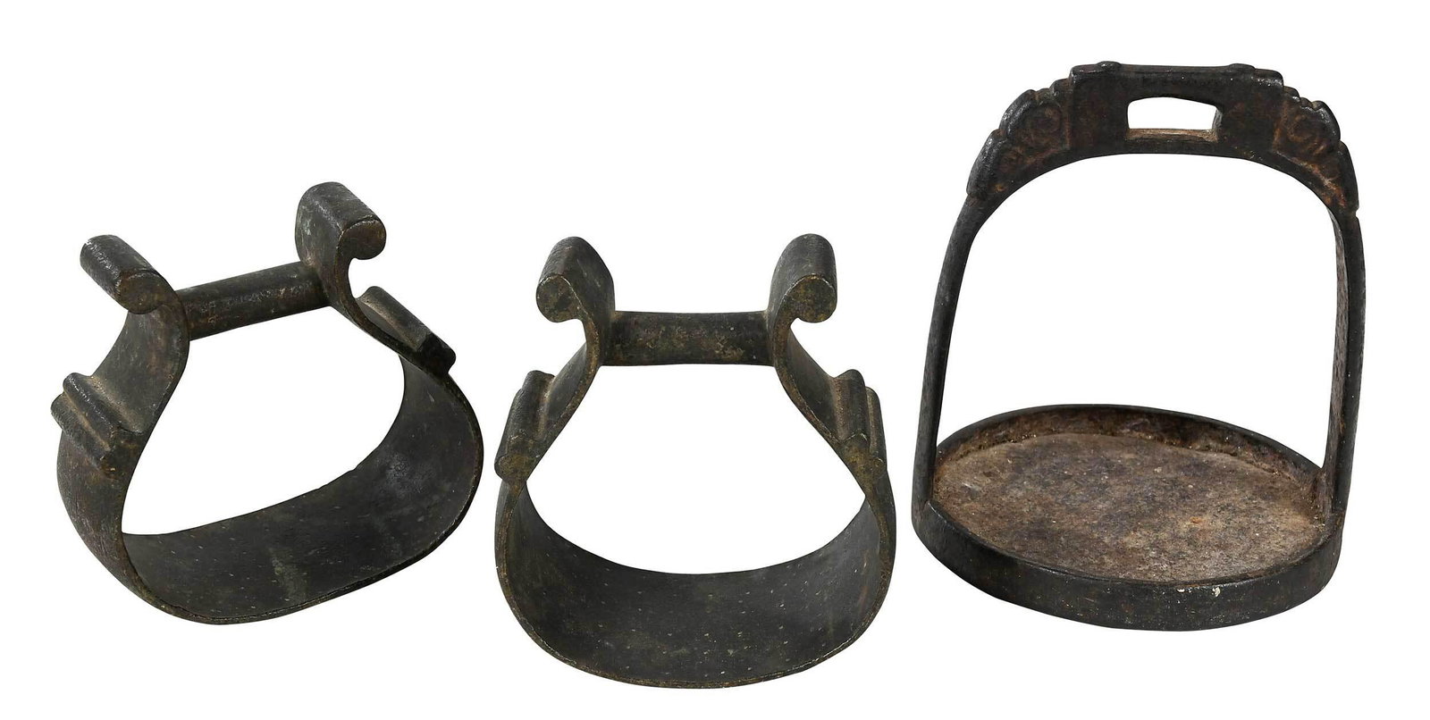 Three Chinese Bronze Iron Stirrups (1 of 5)