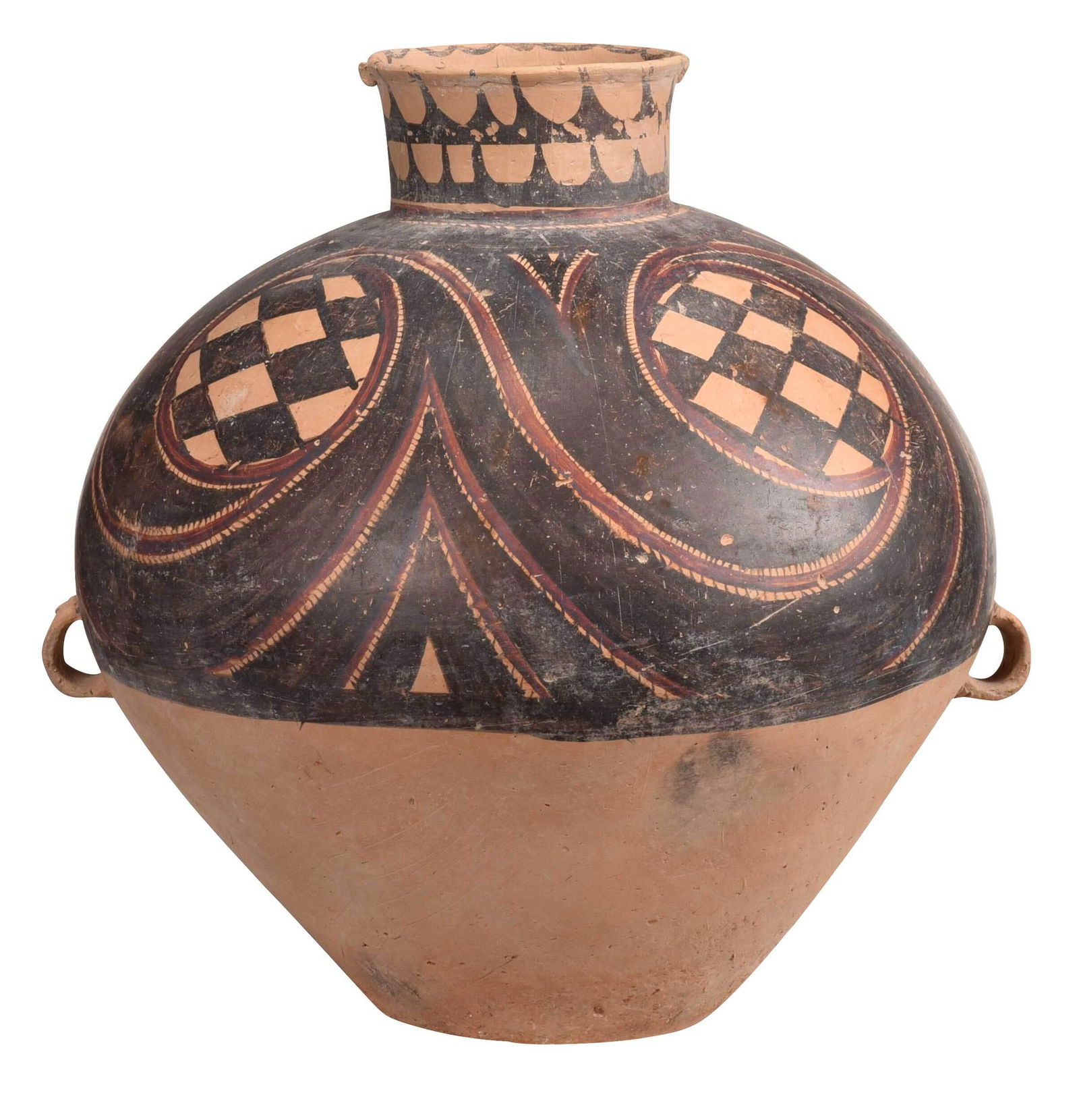 Large Chinese Neolithic Polychrome Pottery Vessel (1 of 7)