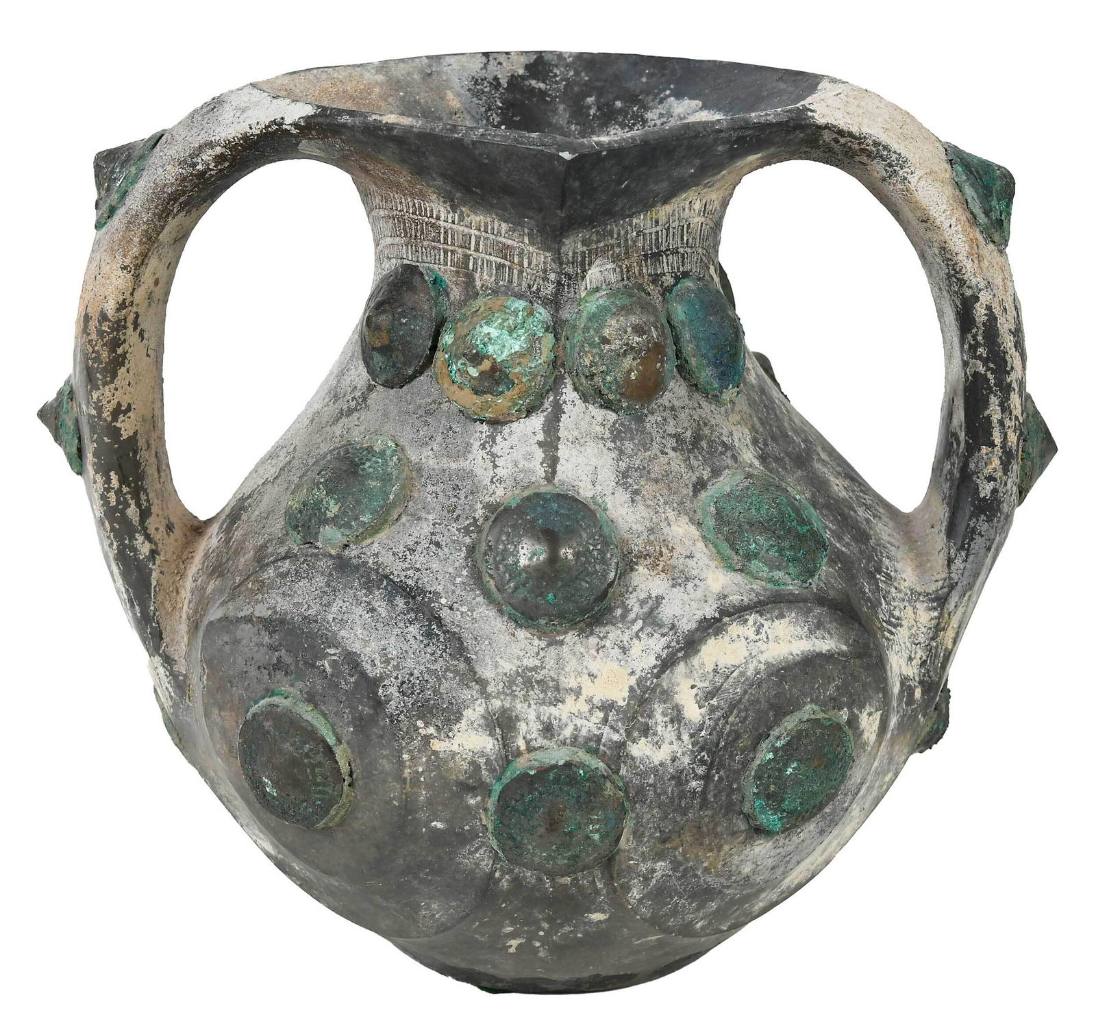 Chinese Earthenware Amphora with Bronze Mounts (1 of 8)