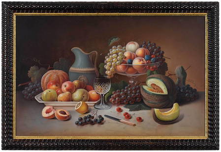 Manner of John F. Francis: (American, 1808-1886) Abundant Still Life, unsigned, oil on canvas, 22 x 34 in.; unframed Provenance: The Estate of Peter H. Tillou, Litchfield, Connecticut