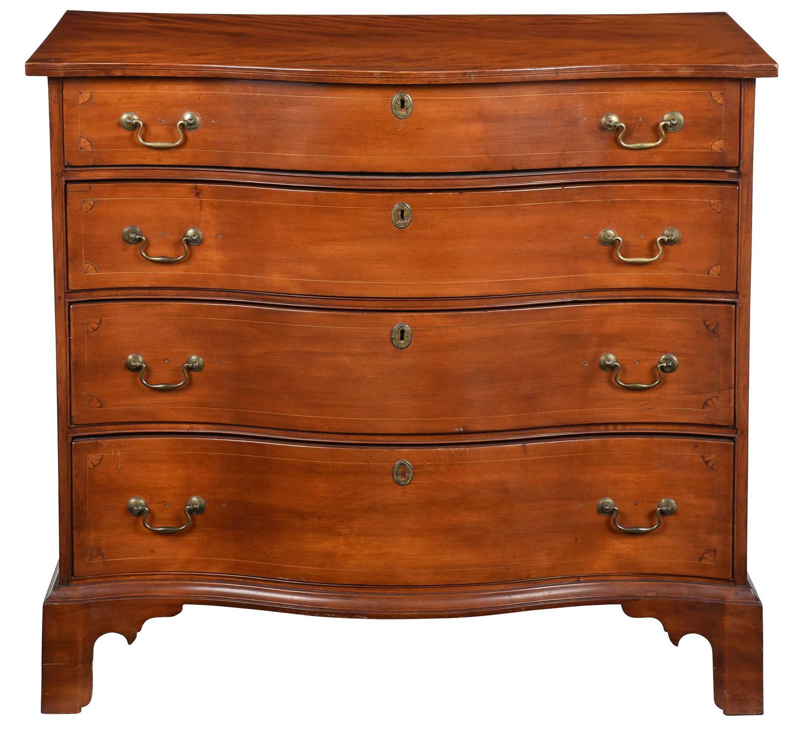 New England Federal Inlaid Serpentine Chest of Drawers (1 of 12)