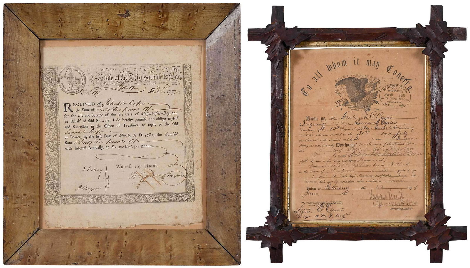 Two Framed Historic Documents (1 of 8)