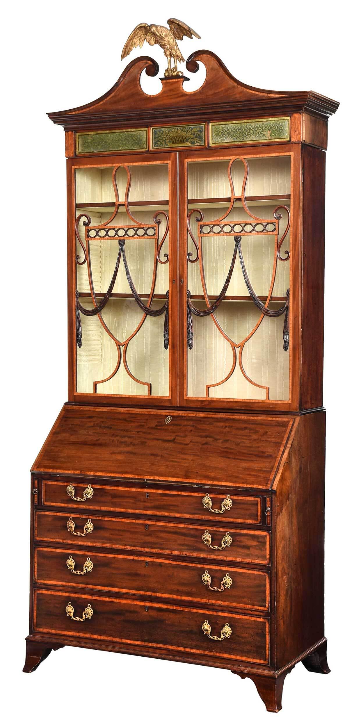 Fine Rare George III Inlaid Desk and Bookcase (1 of 20)