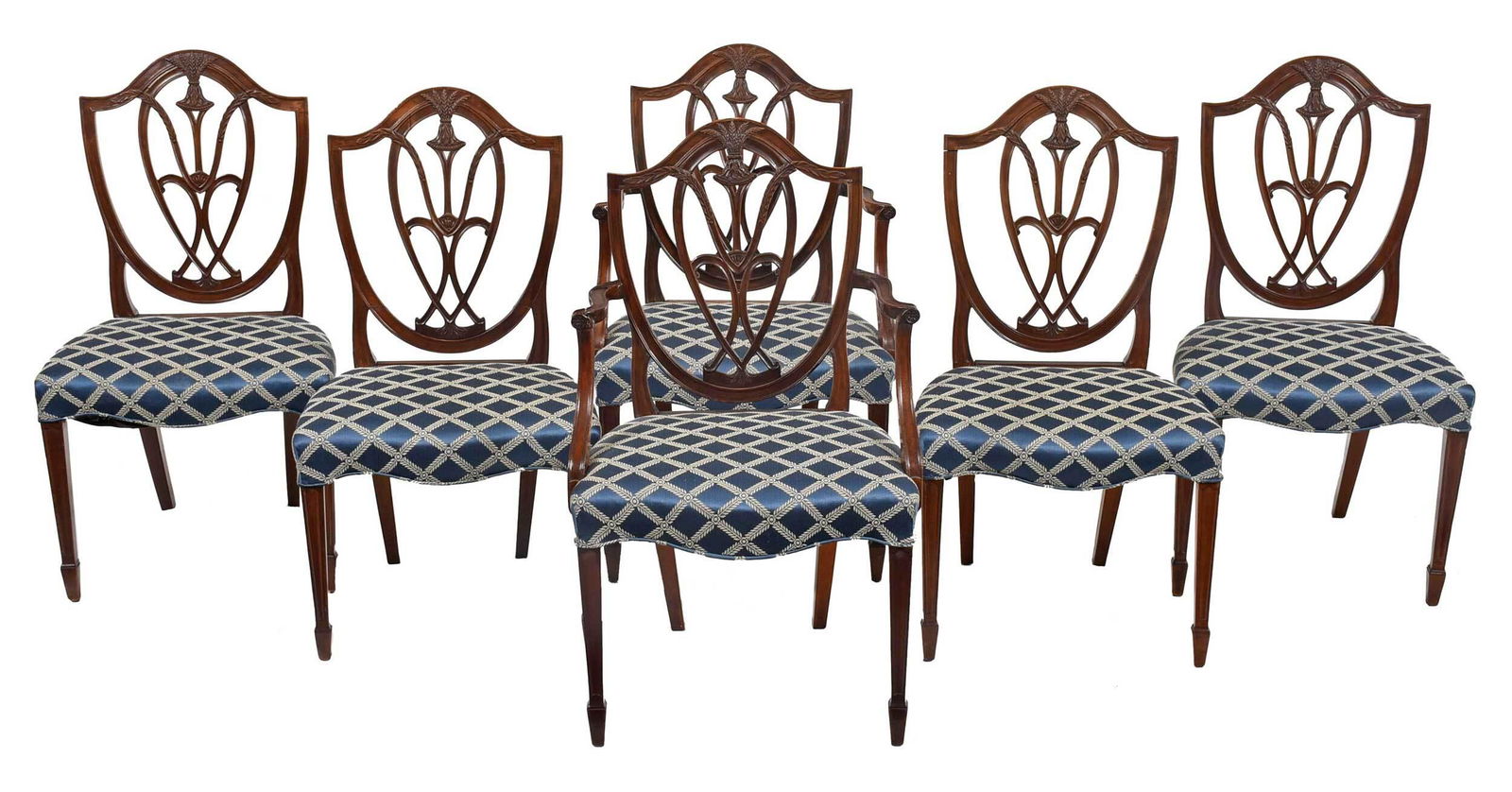 Set of Six George III Carved Mahogany Dining Chairs (1 of 15)