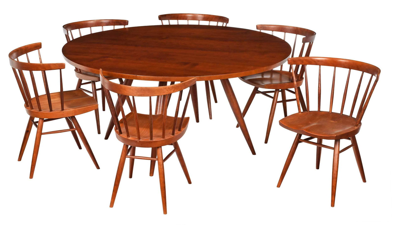 Attributed to George Nakashima Cherry Table and Chairs (1 of 18)