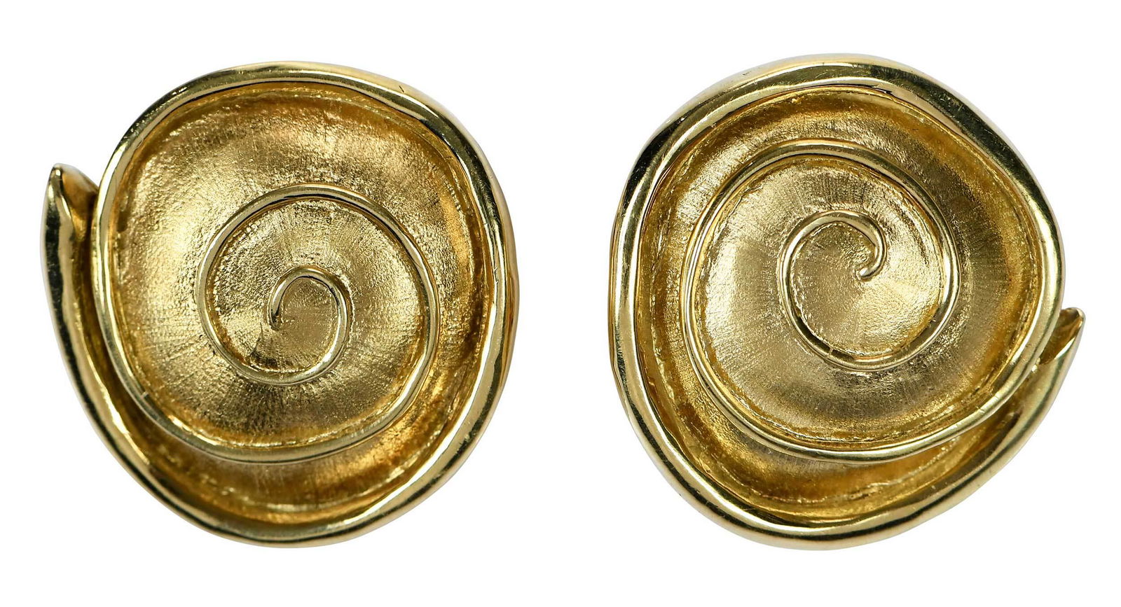 A La Pagode 18kt. Yellow Gold Swirl Disc Earrings (1 of 7)
