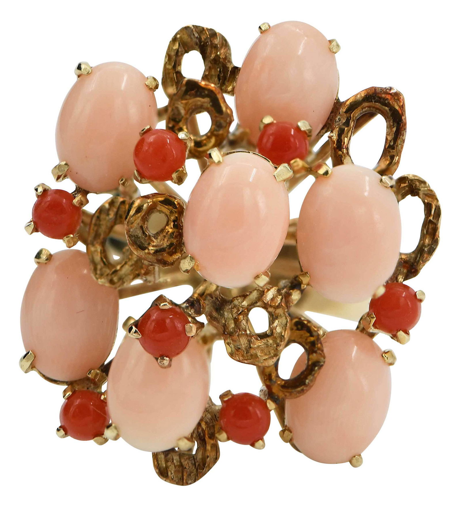 Vintage 14kt. Coral and Carnelian Ring (1 of 7)