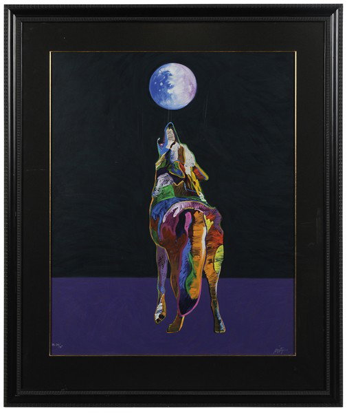 John Nieto: (Texas/New Mexico, born 1936), Spirit Talk, 1995, Hors Coleurs edition 24/25, signed lower right "Nieto", serigraph on paper, 37 x 29-1/2 in. (sight); black-painted ripple-molding frame with Plexiglas