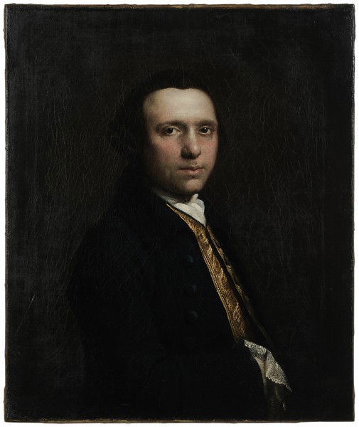 British School: (18th century), Portrait of a Gentleman, unsigned, oil on canvas, unframed, 29-3/4 x 24-3/4 in., lined with paste, two periods of minimal retouch in chin area and upper left, slight abrasions to varni