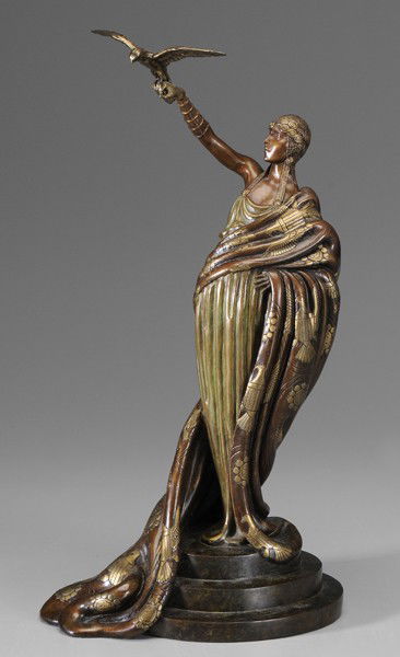 Erté: (Romain De Tirtoff, French/Russian, 1892-1990), [Victoire,] 1980, edition 50/250, signed on stepped base "Erté" and stamped "…RKP INT. CORP © 1980…", and stamped "JM", polychromed and patinated