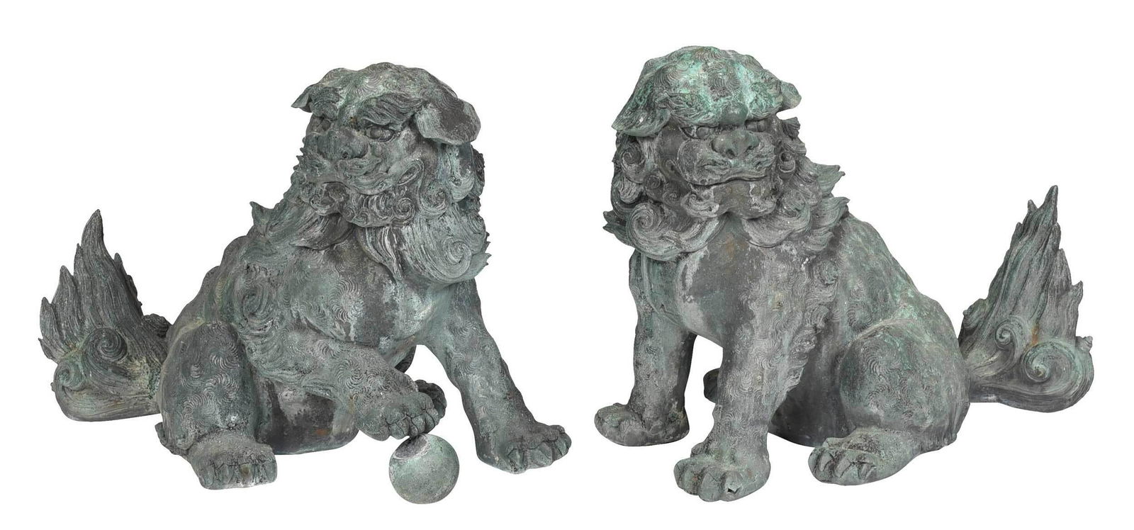 Pair of Cast Foo Dogs (1 of 13)
