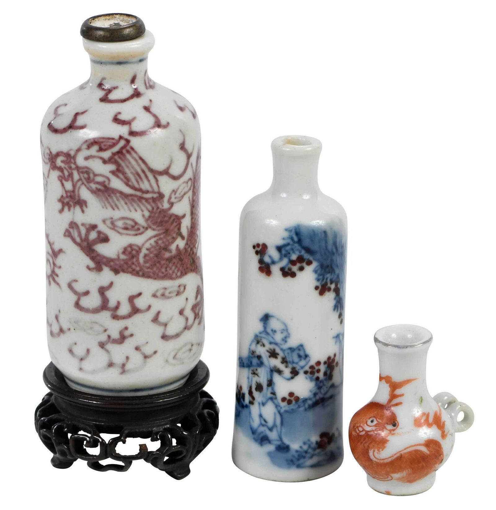 Three Chinese Porcelain Miniatures/ Snuff and Vase (1 of 12)