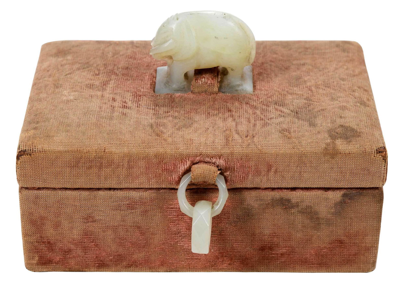 Chinese Velvet Box with Hardstone Accents (1 of 7)