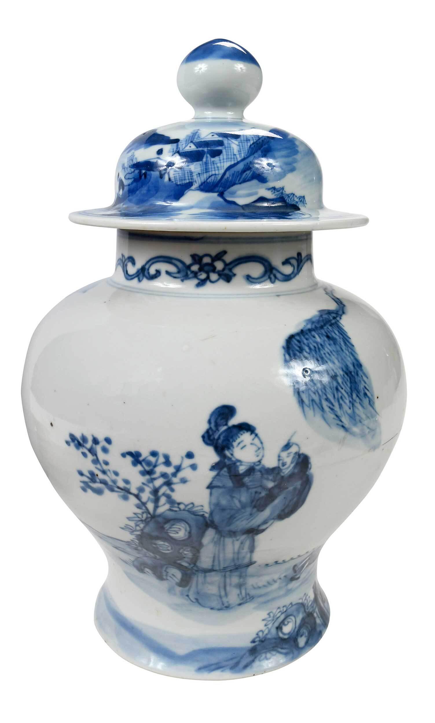 Chinese Underglaze Blue Temple Jar with Lid (1 of 11)