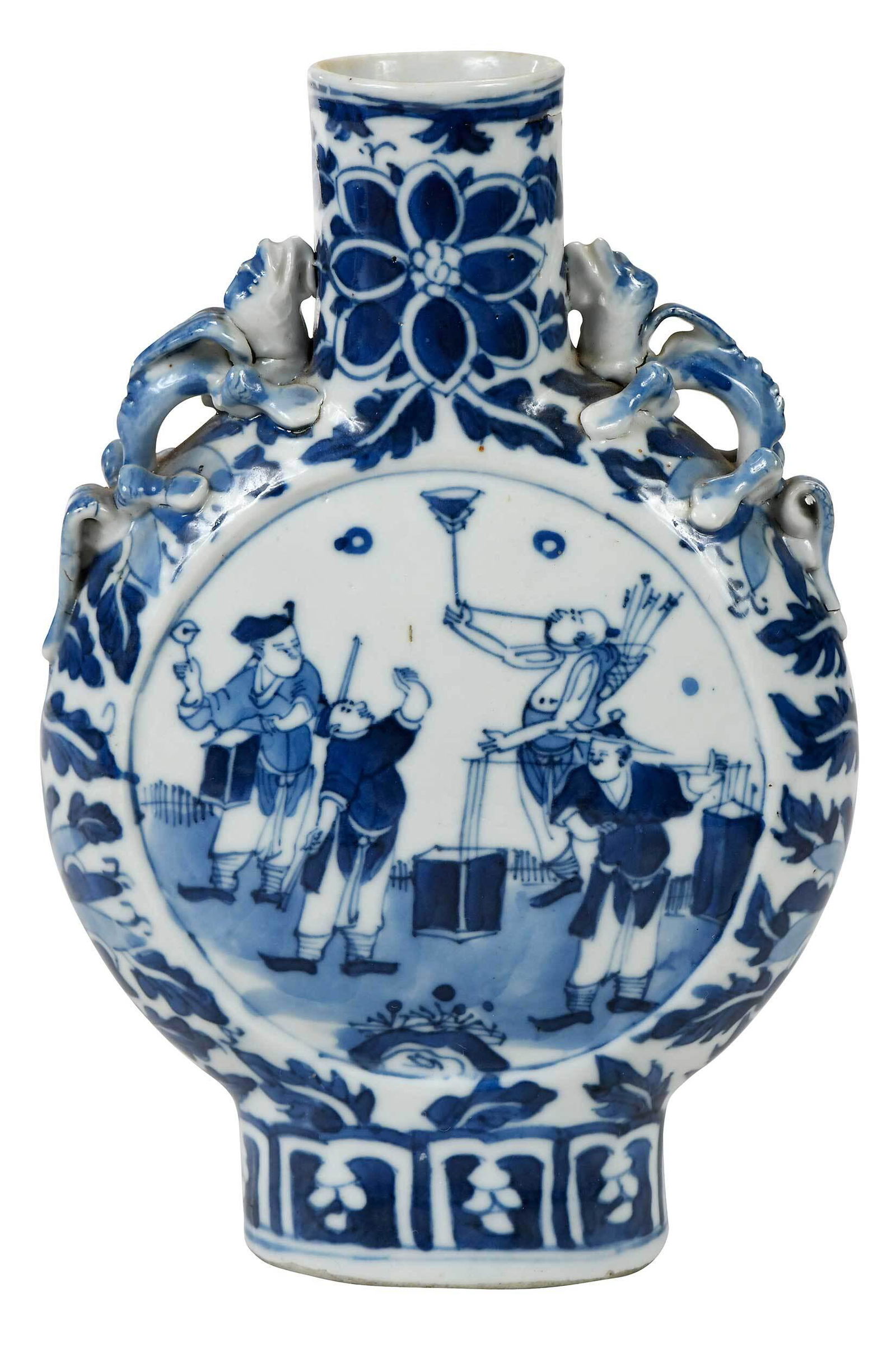 Chinese Underglaze Blue Moon Flask with Performers (1 of 11)